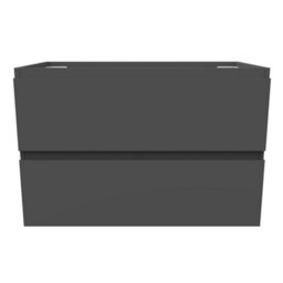 AVER-GROWTH Wall-Mounted Bathroom Vanity Unit Gloss Grey Flat Pack Bathroom Cabinets Only 790(W)X445X(D)X520(H)mm With 2 Drawers - thumbnail 2