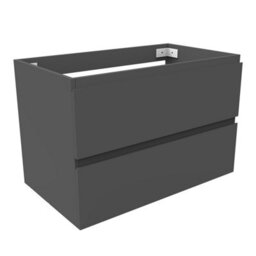 AVER-GROWTH Wall-Mounted Bathroom Vanity Unit Gloss Grey Flat Pack Bathroom Cabinets Only 790(W)X445X(D)X520(H)mm With 2 Drawers - thumbnail 1