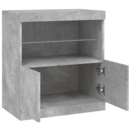 Vidaxl Sideboard With Led Lights Concrete Grey 60.5X37X67 Cm - thumbnail 7