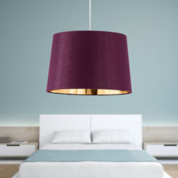 First Choice Lighting Zoey - Burgundy With Gold Inner 28Cm Easy Fit Pendant Or Lamp Shade - thumbnail 4