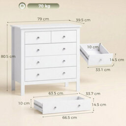 Modern Chest Of Drawers, 5 Drawer Unit Storage - thumbnail 2