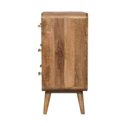 Wyld Haus Puglia 3-Drawer Mango Wood T-Bar Ridged Chest Natural Oak Finish - thumbnail 9