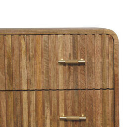 Wyld Haus Puglia 3-Drawer Mango Wood T-Bar Ridged Chest Natural Oak Finish - thumbnail 5