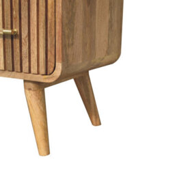 Wyld Haus Puglia 3-Drawer Mango Wood T-Bar Ridged Chest Natural Oak Finish - thumbnail 8