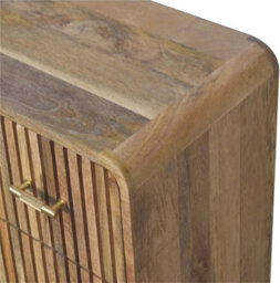 Wyld Haus Puglia 3-Drawer Mango Wood T-Bar Ridged Chest Natural Oak Finish - thumbnail 7