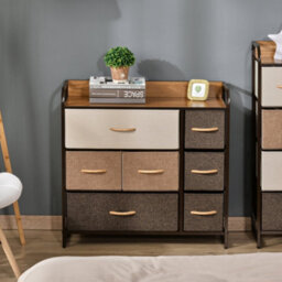 Wyld Haus Latave 7-Drawer Multicolour Foldable Fabric And Metal Storage Chest - Mixed Sizes, Wood-Effect Handles - thumbnail 8