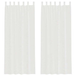 Berkfield Voile Curtains With Loops 2 Pcs White 140X260 Cm - thumbnail 2