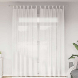 Berkfield Voile Curtains With Loops 2 Pcs White 140X260 Cm - thumbnail 1