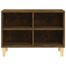 Vidaxl Tv Cabinet With Solid Wood Legs Smoked Oak 69.5X30X50 Cm - thumbnail 4