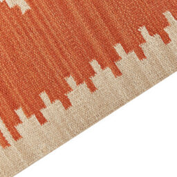 Beliani Rug Gavar Orange 140 X 200 Cm Cotton Kilim - thumbnail 4