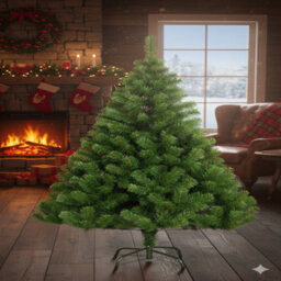 Uetian 5Ft Artificial Green Xmas Tree Small Spruce For Home Office Party Use 600 Pvc Tips Metal Stand No Decoration Added - thumbnail 8