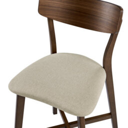 Wyld And Coco Ariahome Set Of 2 Bar Chairs - Rubberwood Frame, Beige Upholstery, Counter Height Seating - thumbnail 6