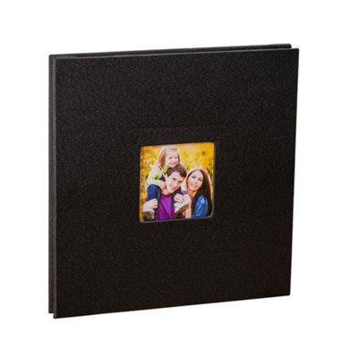 Linen Cover Photo Album / Scrap Book - Black - image 1