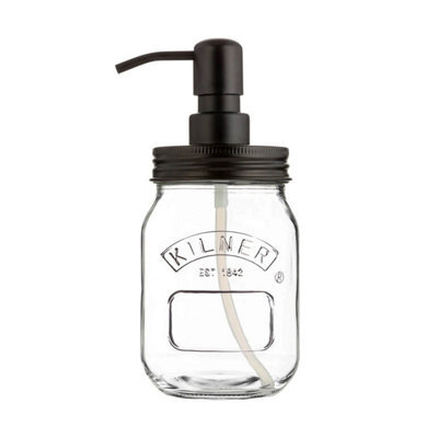 Kilner 0.5L Glass Lotion Bathroom Shower Pump Liquid Bath Soap Dispenser Kitchen - image 1