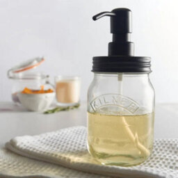 Kilner 0.5L Glass Lotion Bathroom Shower Pump Liquid Bath Soap Dispenser Kitchen - thumbnail 4