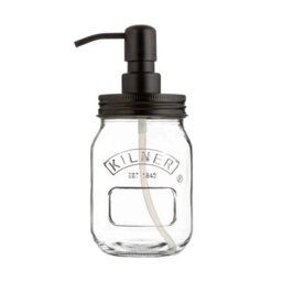 Kilner 0.5L Glass Lotion Bathroom Shower Pump Liquid Bath Soap Dispenser Kitchen - thumbnail 1