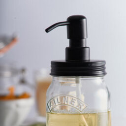 Kilner 0.5L Glass Lotion Bathroom Shower Pump Liquid Bath Soap Dispenser Kitchen - thumbnail 2