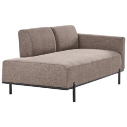 Beliani Chaise Longue Savasse Faux Linen Light Brown - thumbnail 4