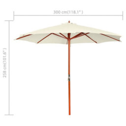 Berkfield Parasol 300X258 Cm Sand White - thumbnail 7