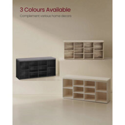 Shoe Bench, Storage Bench With Padded Cushion, 10 Compartments - thumbnail 6