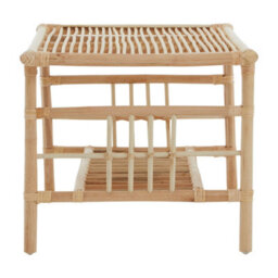Orsina Elegant Rattan Rectangular Coffee Table With Glass Top, Versatile Cane Furniture, Sturdy Outdoor Table - thumbnail 3