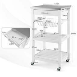 Wheeled Kitchen Storage Trolley Cart - thumbnail 2