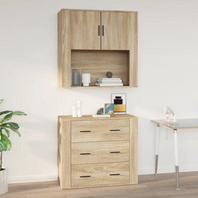 Berkfield Wall Cabinet Sonoma Oak 80X33X80 Cm Engineered Wood - image 1