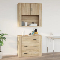 Berkfield Wall Cabinet Sonoma Oak 80X33X80 Cm Engineered Wood - thumbnail 1