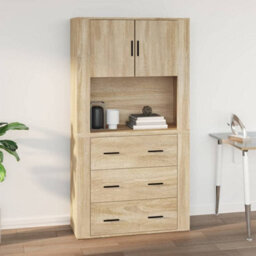 Berkfield Wall Cabinet Sonoma Oak 80X33X80 Cm Engineered Wood - thumbnail 7
