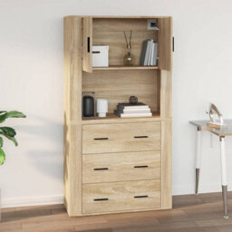 Berkfield Wall Cabinet Sonoma Oak 80X33X80 Cm Engineered Wood - thumbnail 8