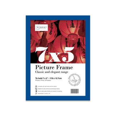 7X5 Blue Picture Frame (12.7 X 17.8Cm) Poster, Photo, Artwork, Gallery Wall Or Print - image 1