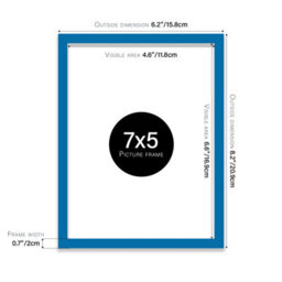 7X5 Blue Picture Frame (12.7 X 17.8Cm) Poster, Photo, Artwork, Gallery Wall Or Print - thumbnail 3