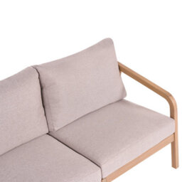 Beliani Garden Sofa With Ottoman 3 Seater Rivello Acacia Wood Light Brown - thumbnail 6