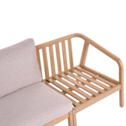 Beliani Garden Sofa With Ottoman 3 Seater Rivello Acacia Wood Light Brown - thumbnail 7