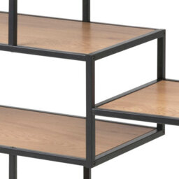 Wyld Haus El Paso Wide Bookcase Black Metal Frame With Wild Oak Veneer, 4 Shelves - thumbnail 6