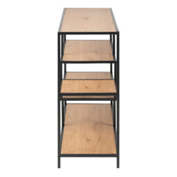 Wyld Haus El Paso Wide Bookcase Black Metal Frame With Wild Oak Veneer, 4 Shelves - thumbnail 5
