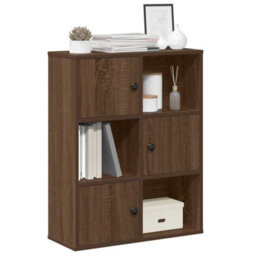 Walplus Bookcase Brown Oak 60X24X76.5 Cm Engineered Wood - thumbnail 1