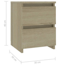 Vidaxl Bedside Cabinets 2 Pcs Sonoma Oak 30X30X40 Cm Engineered Wood - thumbnail 7