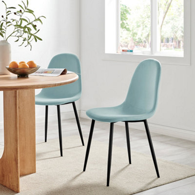 Bravich Ron Velvet Dining Chair - Blue, Set Of 4 - image 1