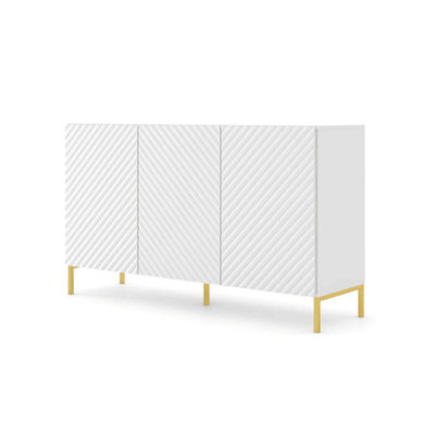 Arte Modern Surf Sideboard Cabinet In White Matt W1500mm X H870mm X D420mm - image 1