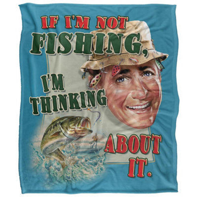 Jq Licensing Thinking About Fishing Silky Supersoft Blanket Multicoloured (152Cm X 127Cm) - image 1