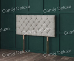 Comfy Deluxe 6Ft Superking Silver Crush Velvet Nero Headboard 26Inch