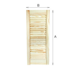 Natural Pine Wood Door, Open Louvre Door 2013 X 494(H X W)mm, Wardrobe, Kitchen Door - thumbnail 2