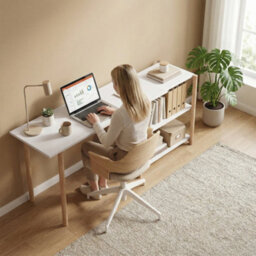 Homcom Computer Desk With Storage Shelves 150 Cm White/oak - thumbnail 8