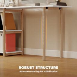 Homcom Computer Desk With Storage Shelves 150 Cm White/oak - thumbnail 6