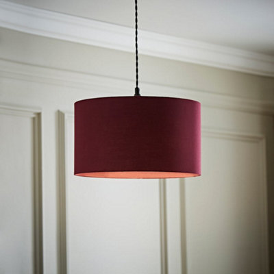 Valuelights Reni Plum Fabric Drum Ceiling Lamp Shade (D)35Cm - image 1