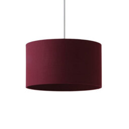 Valuelights Reni Plum Fabric Drum Ceiling Lamp Shade (D)35Cm - thumbnail 2