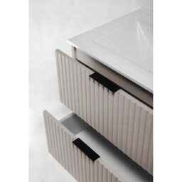Heze Furniture Flow 2 Drawer Standing Bathroom 60Cm Vanity Cabinet With Basin - Cashmere - thumbnail 4