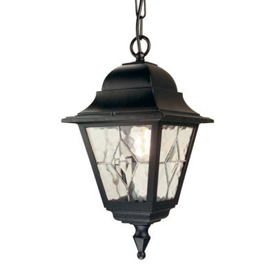 Stylish Ip43 Black Led 1 Bulb Chain Lantern For Outdoor Use