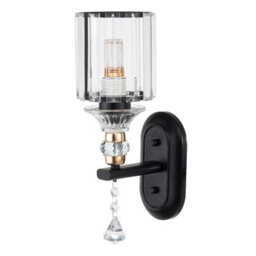 Living And Home Black E27 Crystal Wall Lamp  Decorative Wall Lamp For Hallway&living Room - thumbnail 3